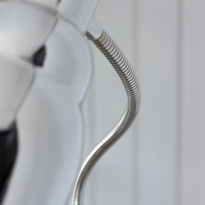 1630mm Tall Floor Lamp - Bright nickel plate Shade - Adjustable Head - 7W LED GU10