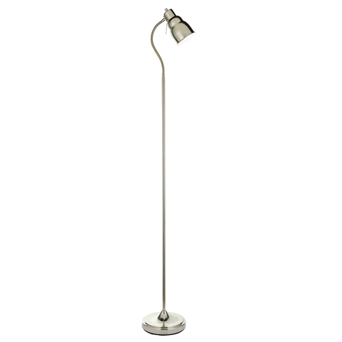 1630mm Tall Floor Lamp - Bright nickel plate Shade - Adjustable Head - 7W LED GU10