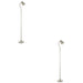 2 PACK 1630mm Tall Floor Lamp - Bright nickel plate Shade - Adjustable Head - 7W LED GU10