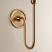 Dimmable Wall Light - Brushed aged brass plate - Elegant Curved Arm Sconce - 7W B22 LED
