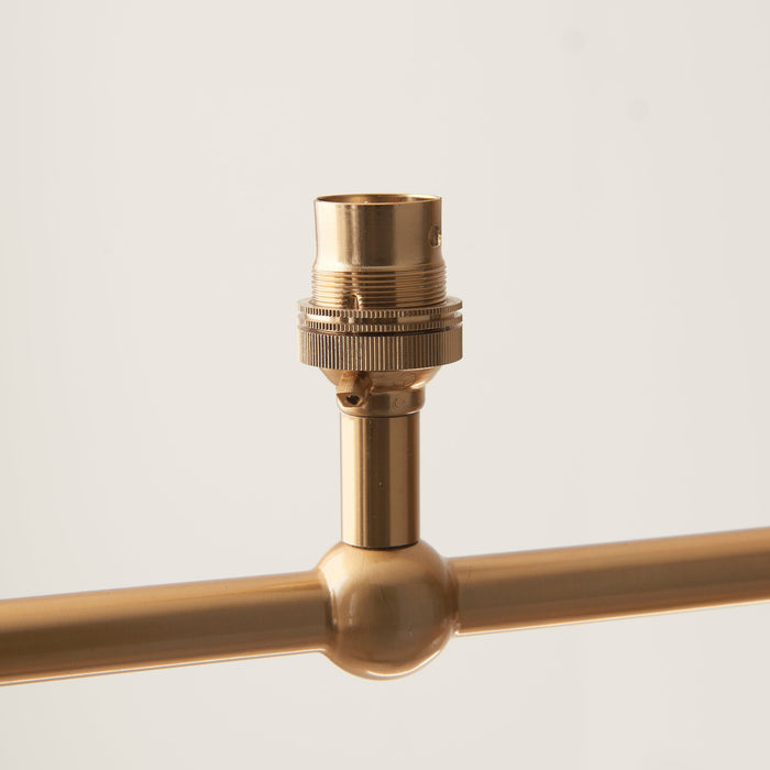 2 PACK Hanging Ceiling Pendant Light - Brushed aged brass plate - 4 x 7W LED B22