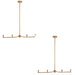 2 PACK Hanging Ceiling Pendant Light - Brushed aged brass plate - 4 x 7W LED B22