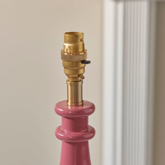 2 PACK Table Lamp Base Only - Pink clay & warm brass plate - 10W LED B22