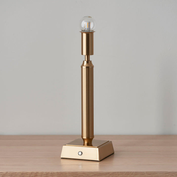 Table Lamp Base Only - Brushed aged brass plate - 1.5W LED Warm White