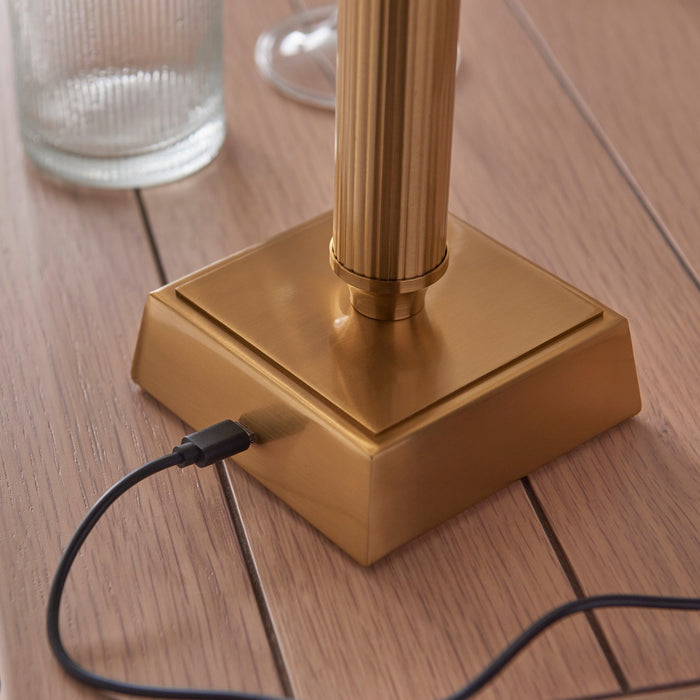 Table Lamp Base Only - Brushed aged brass plate - 1.5W LED Warm White
