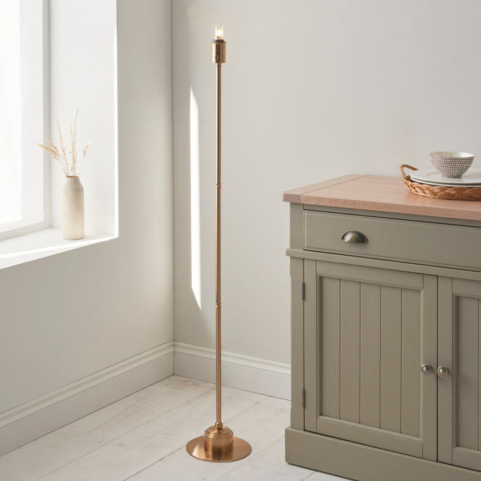 1300mm Tall Floor Lamp - Brushed aged brass plate - Elegant Base Only - 1.5W LED Warm White