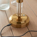 2 PACK Table Lamp Base Only - Brushed aged brass plate & clear acrylic - 1.5W LED Warm White