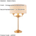 2 PACK Table Lamp & Shade - Vintage brass & natural linen - 3 x 7W LED E14