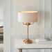 2 PACK Table Lamp & Shade - Vintage brass & natural linen - 3 x 7W LED E14
