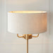 Table Lamp & Shade - Vintage brass & natural linen - 3 x 7W LED E14