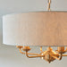 Hanging Ceiling Pendant Light - Vintage brass & natural linen - 6 x 6W LED E14