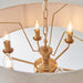 Hanging Ceiling Pendant Light - Vintage brass & natural linen - 6 x 6W LED E14