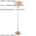 2 PACK 1600mm Tall Floor Lamp - Vintage brass & natural linen - 3 x 6W LED E14