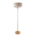 2 PACK 1600mm Tall Floor Lamp - Vintage brass & natural linen - 3 x 6W LED E14