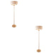 2 PACK 1600mm Tall Floor Lamp - Vintage brass & natural linen - 3 x 6W LED E14