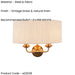 2 PACK Dimmable Wall Light - Vintage brass & natural linen Shade - Sleek Modern Sconce - 2x 6W E14 LED