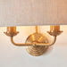 2 PACK Dimmable Wall Light - Vintage brass & natural linen Shade - Sleek Modern Sconce - 2x 6W E14 LED