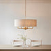 Hanging Ceiling Pendant Light - Vintage brass & natural linen - 8 x 6W LED E14