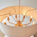Hanging Ceiling Pendant Light - Vintage brass & natural linen - 8 x 6W LED E14