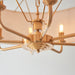 Hanging Ceiling Pendant Light - Vintage brass & natural linen - 8 x 6W LED E14