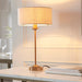 2 PACK Table Lamp & Shade - Vintage brass & natural linen - 7W LED E14