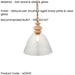 Hanging Ceiling Pendant Light - Natural ash, brushed aged brass plate & clear glass - 10W LED E27