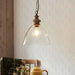 2 PACK Hanging Ceiling Pendant Light - Natural ash, brushed aged brass plate & clear glass - 10W LED E27