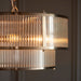 2 PACK Hanging Ceiling Pendant Light - Antique brass plate & clear ribbed glass - 5 x 6W LED E14