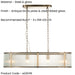 2 PACK Hanging Ceiling Pendant Light - Antique brass plate & clear ribbed glass - 4 x 6W LED E14