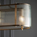 2 PACK Hanging Ceiling Pendant Light - Antique brass plate & clear ribbed glass - 4 x 6W LED E14