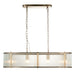 Hanging Ceiling Pendant Light - Antique brass plate & clear ribbed glass - 4 x 6W LED E14