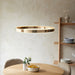 Hanging Ceiling Pendant Light - French gold finish & frosted acrylic - 42W LED module Warm White