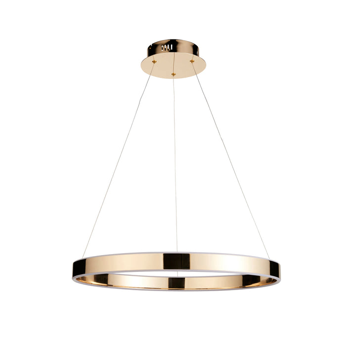 Hanging Ceiling Pendant Light - French gold finish & frosted acrylic - 42W LED module Warm White