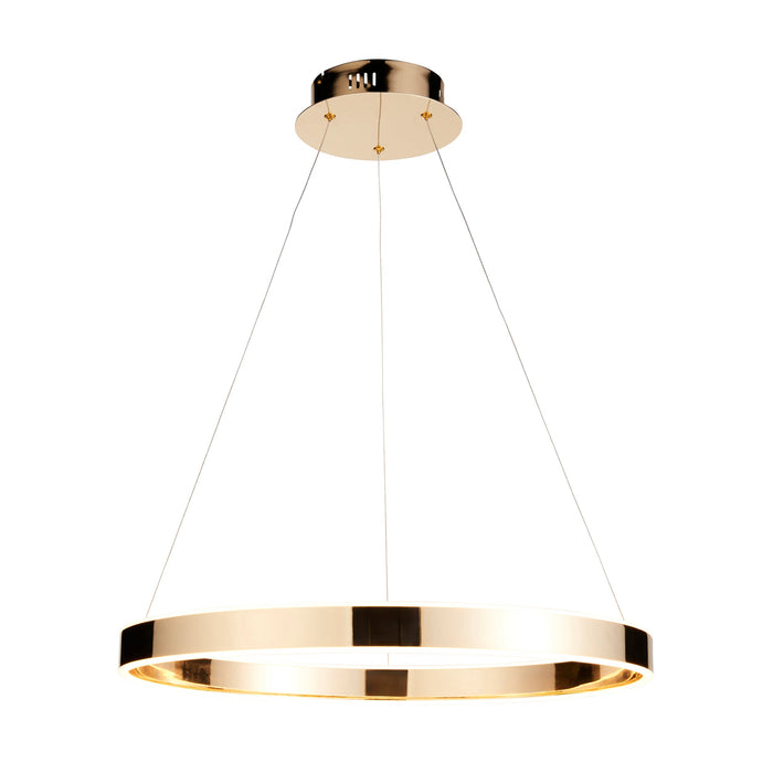 Hanging Ceiling Pendant Light - French gold finish & frosted acrylic - 42W LED module Warm White