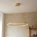 Hanging Ceiling Pendant Light - French gold finish & white silicone - 43.5W LED module Warm White