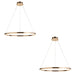 2 PACK Hanging Ceiling Pendant Light - French gold finish & white silicone - 43.5W LED module Warm White