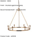 Hanging Ceiling Pendant Light - Brushed aged brass plate - 6 x 7W LED B22