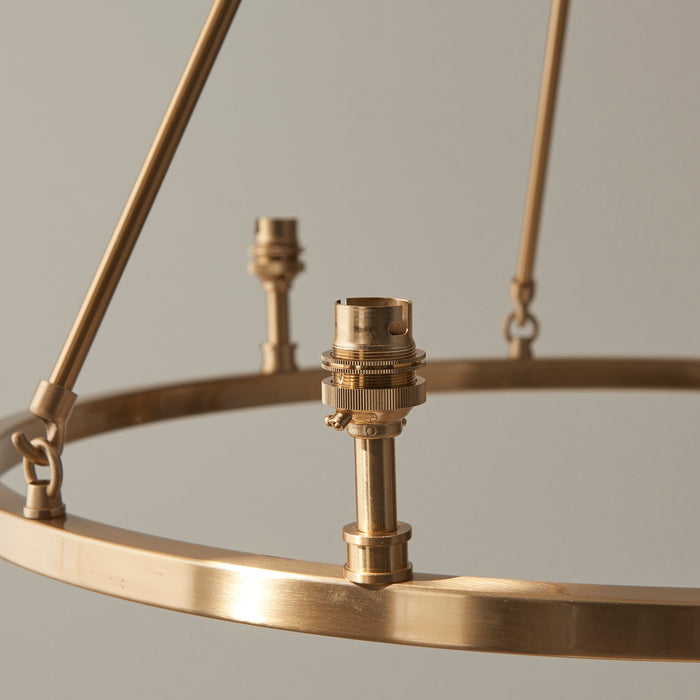 2 PACK Hanging Ceiling Pendant Light - Brushed aged brass plate - 6 x 7W LED B22