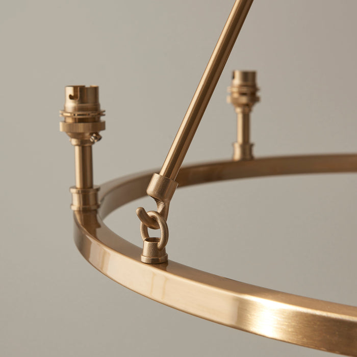 Hanging Ceiling Pendant Light - Brushed aged brass plate - 6 x 7W LED B22