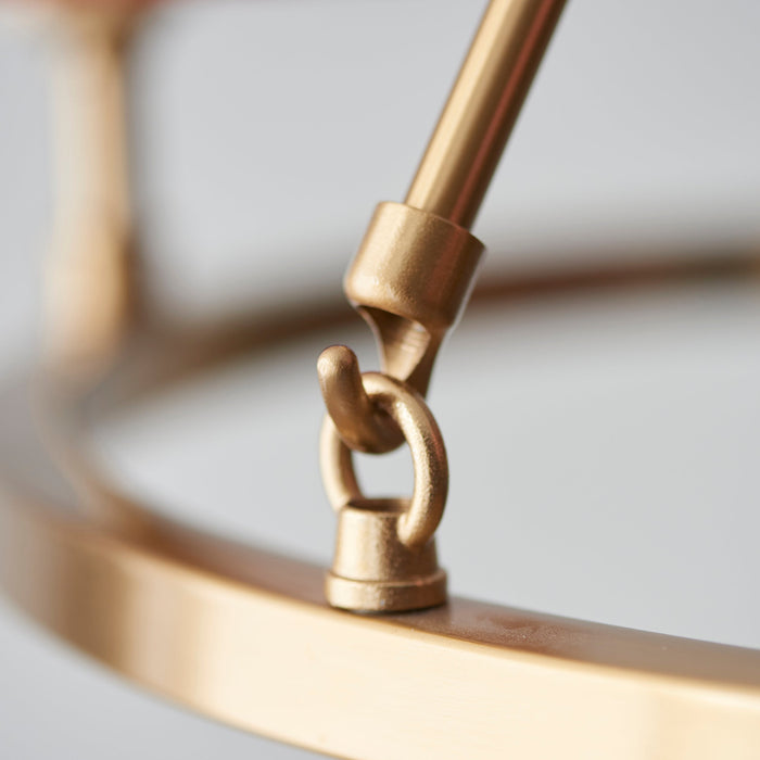 2 PACK Hanging Ceiling Pendant Light - Brushed aged brass plate - 6 x 7W LED B22