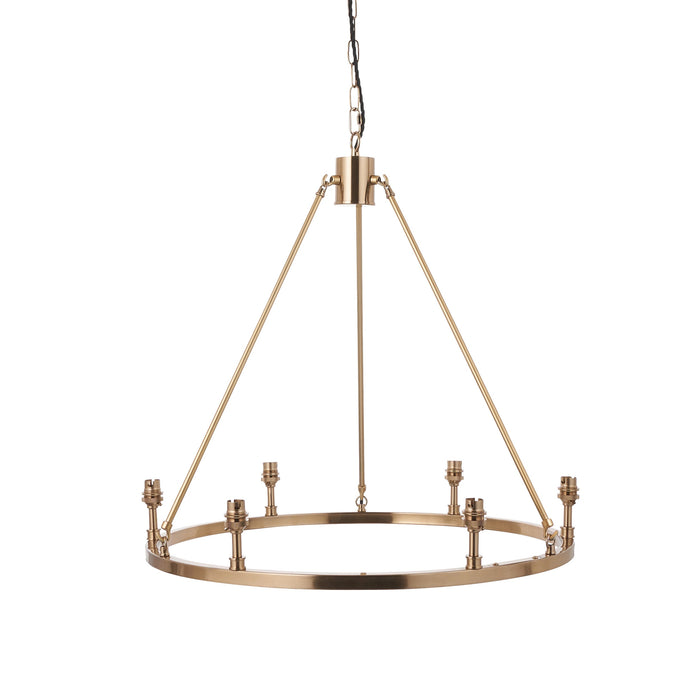Hanging Ceiling Pendant Light - Brushed aged brass plate - 6 x 7W LED B22