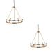 2 PACK Hanging Ceiling Pendant Light - Brushed aged brass plate - 6 x 7W LED B22