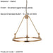Hanging Ceiling Pendant Light - Brushed aged brass plate - 3 x 7W LED B22