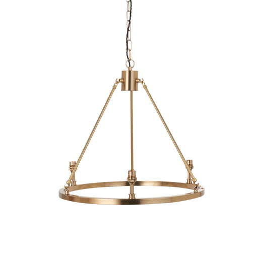 Hanging Ceiling Pendant Light - Brushed aged brass plate - 3 x 7W LED B22