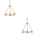 2 PACK Hanging Ceiling Pendant Light - Brushed aged brass plate - 3 x 7W LED B22