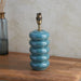 Table Lamp Base Only - Ocean spray glaze & brushed aged brass plate - 10W LED B22