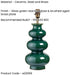 2 PACK Table Lamp Base Only - Gloss green reactive glaze & brushed aged brass plate - 10W LED B22