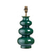 Table Lamp Base Only - Gloss green reactive glaze & brushed aged brass plate - 10W LED B22