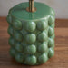 Table Lamp Base Only - Olive green glaze & brushed aged brass plate - 10W LED B22