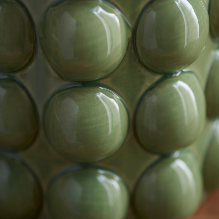 Table Lamp Base Only - Olive green glaze & brushed aged brass plate - 10W LED B22